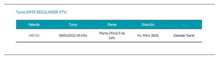 Paso 3 para consultar o cambiar el turno de la VTV en Villa Lynch